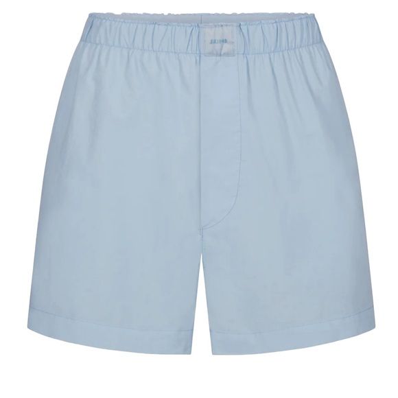 SKIMS Cotton Poplin Unisex Sleep Short in Glacier - Picture 4 of 10